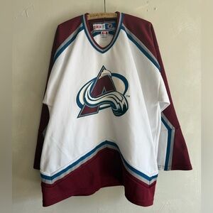 90s early y2k ccm nhl old logo Colorado avalanche made in Canada